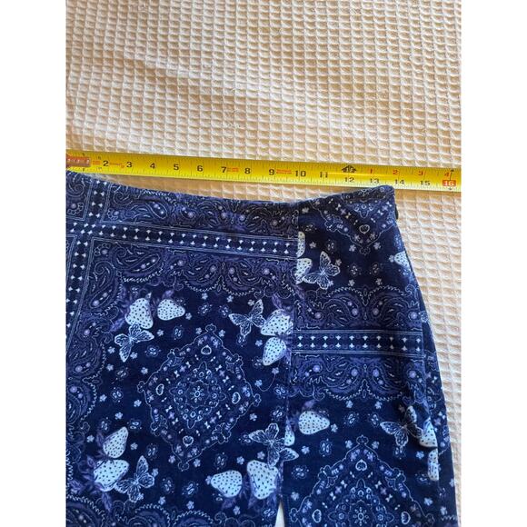 Urban Outfitters Navy Blue Bandana Strawberry Print Mini Skirt Med Cottagecore - Picture 10 of 13